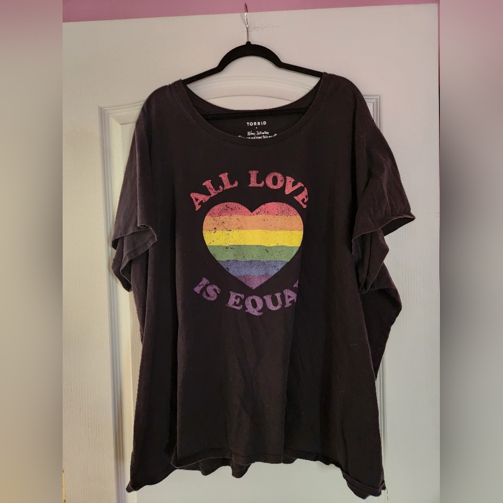 All Love is Equal Graphic Tee Torrid Size 6x Top Black Pride LGBT Plus Size